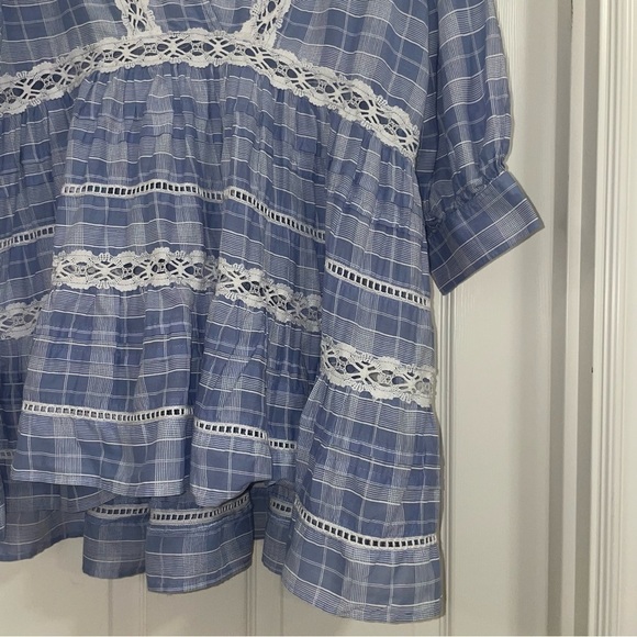 FREE People Time Out Lace Trim Tunic In Blue - Picture 7 of 10